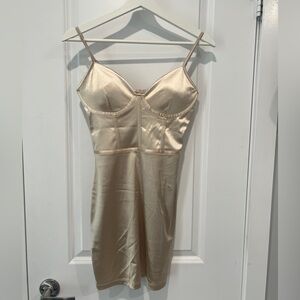 BNWT Charlotte Russe champagne bustier mini dress